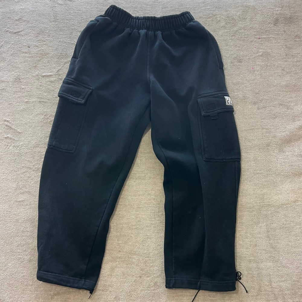 Pro Club Heavyweight Fleece Cargo Sweatpants Black Small Relaxed Fit Streetwear